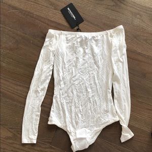 New with tags white off the shoulder bodysuit